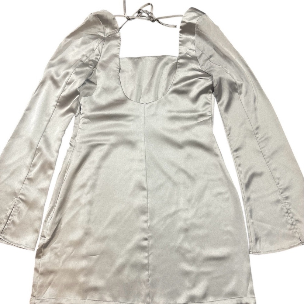Elegant Silver Satin Dress
